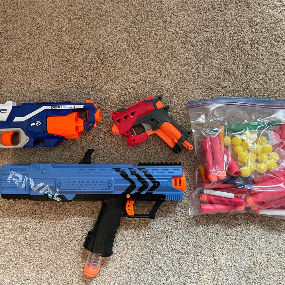 Nerf RIVAL and Disruptor Blaster Set - Blue, Red, and Orange